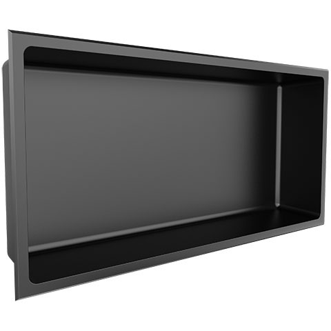Shower Niche without Shelves Stainless Steel Black 12" x 24"