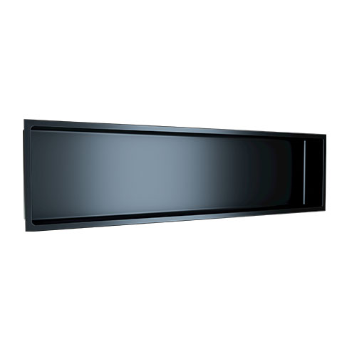 Shower Niche without Shelves Stainless Steel Black 12" x 48"