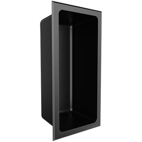Shower Niche without Shelves Stainless Steel Black 6" x 12"