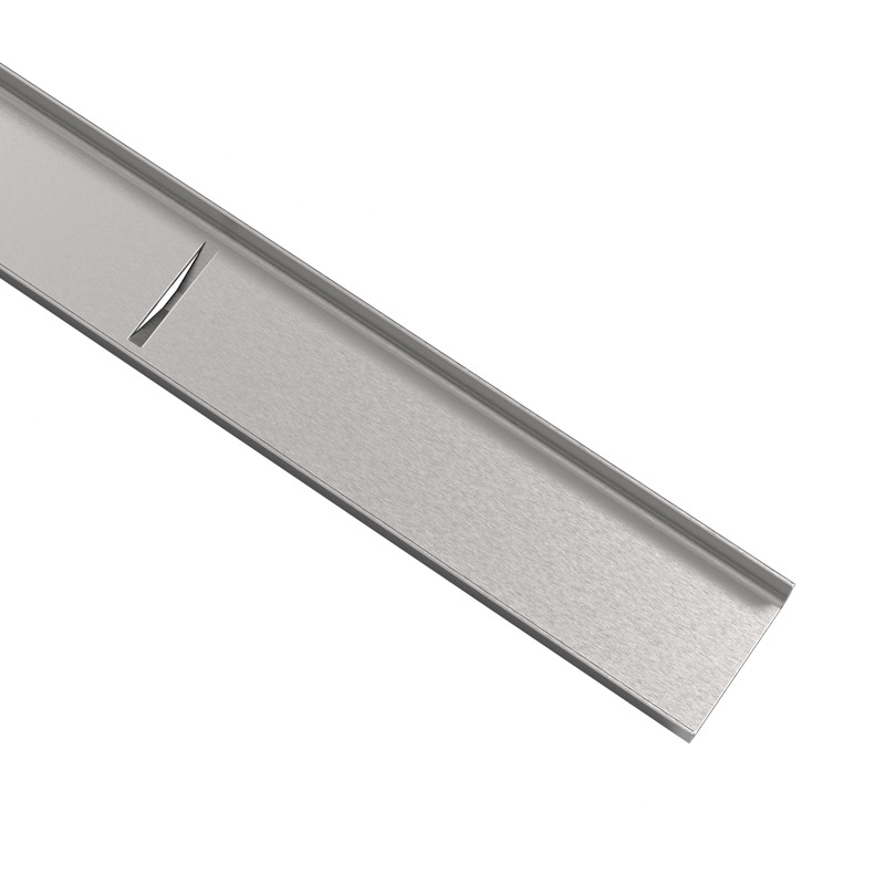 Couvercle de drain linéaire QucikDrain avec grille à encastrer en acier inoxydable 304 brossé 1-3/8" x 56"