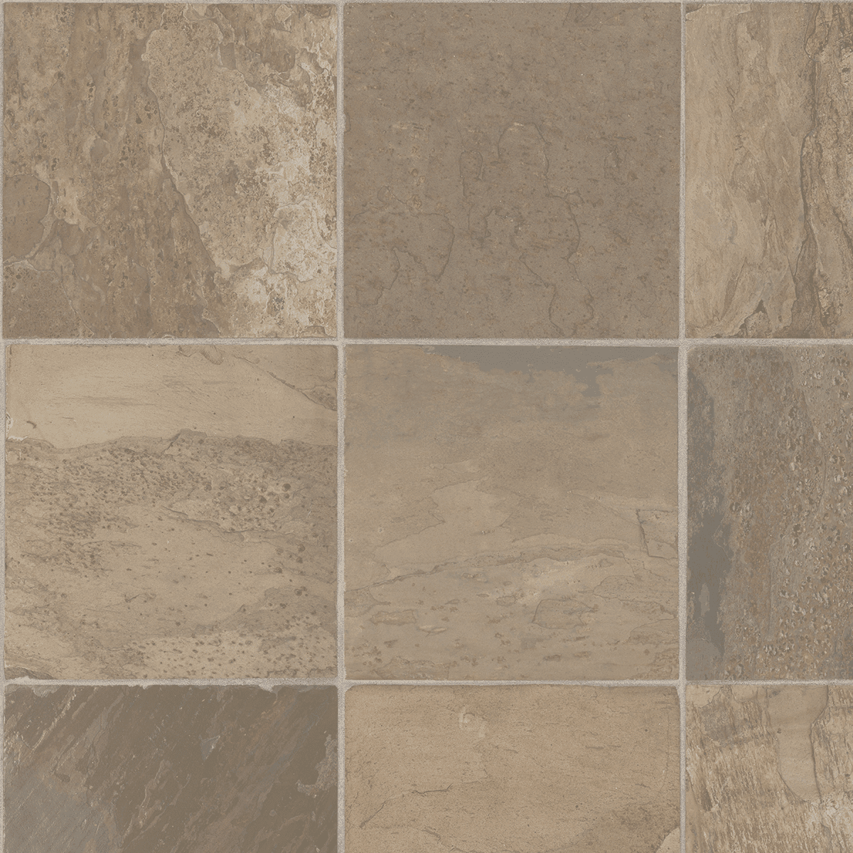 Vinyl Sheet CustomPro Vermont Slate Mushroom 12' - 1.3 mm (Sold in Sqyd)