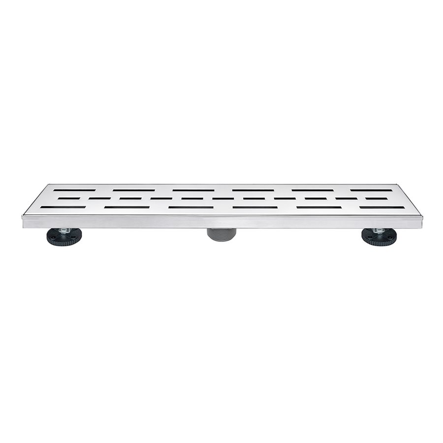 Drain de douche linéaire grille ToWo Eco en acier inoxydable brossé 3" x 3-1/8" x 24"