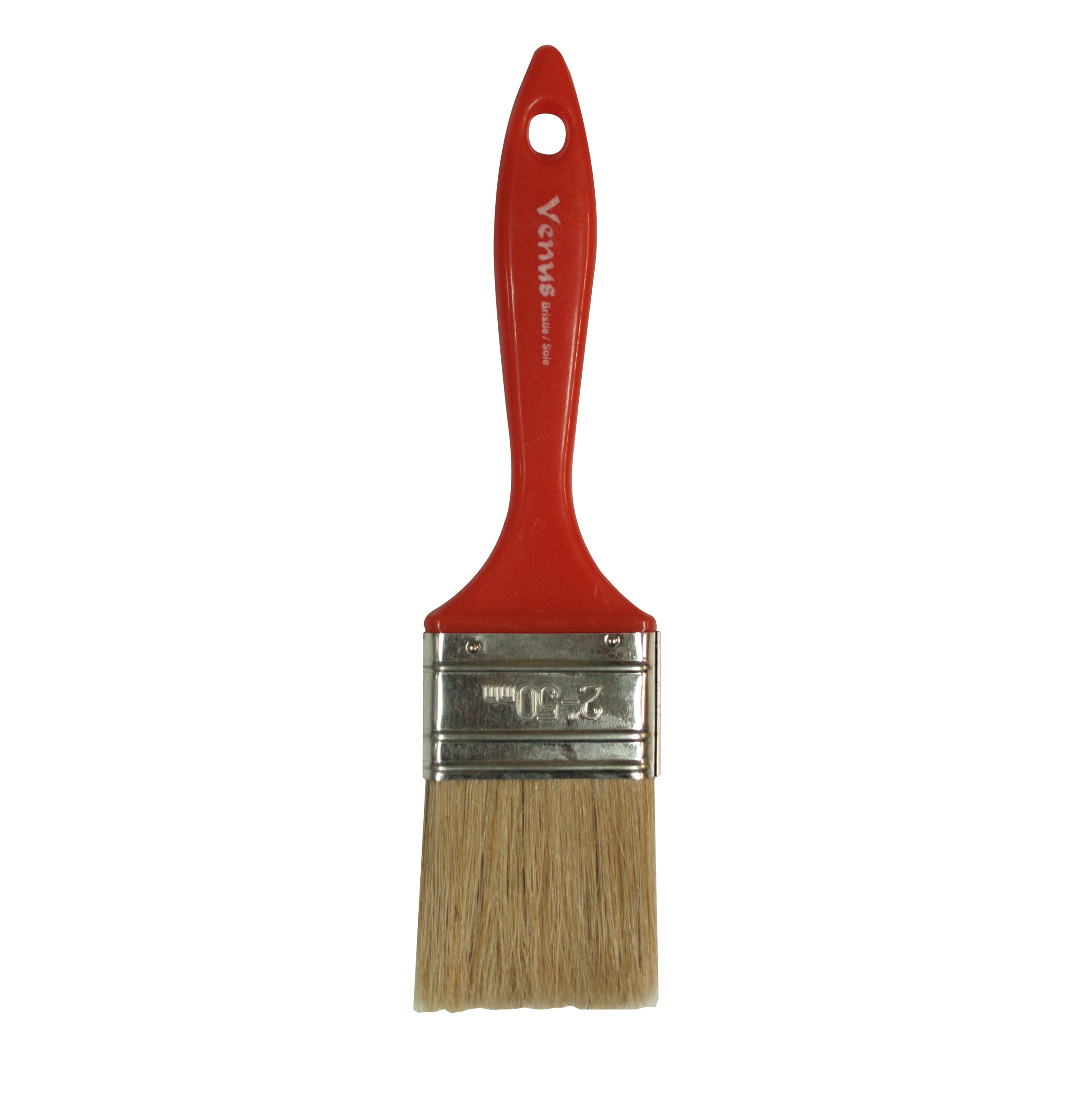 Venus Utility Paint Brush 2" With Plastic Red Handle (white Bristles)