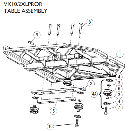 Table Assembly for VX10.2XLPROR Tile Saw