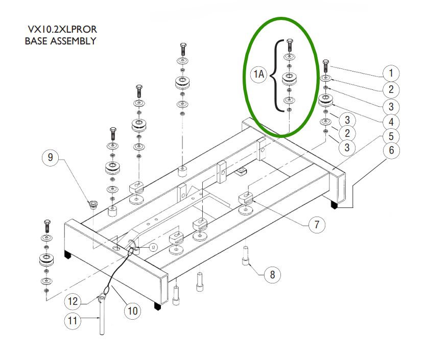 Complete Metal Roller for VX10.2XLPROR Tile Saw