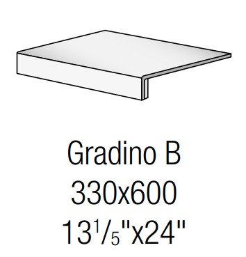Floor Tile Norr 20 Farge Natural Gradino B Stair Nose 13" x 24" (Pack of 4)