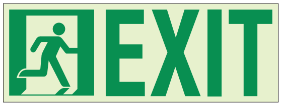 Ecoglo Door Marking Product "RUNNING MAN WITH EXIT" 13" x 4.6"
