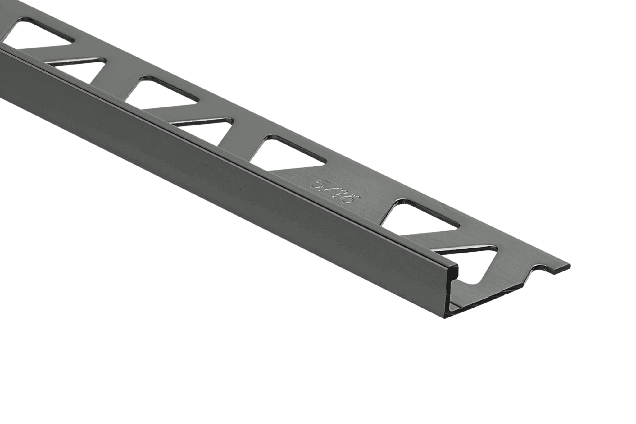 Tile Edge Trim Pro-Coat Powder Coated Aluminum Matte Thunder Grey - (8 mm) 5/16" x 8'