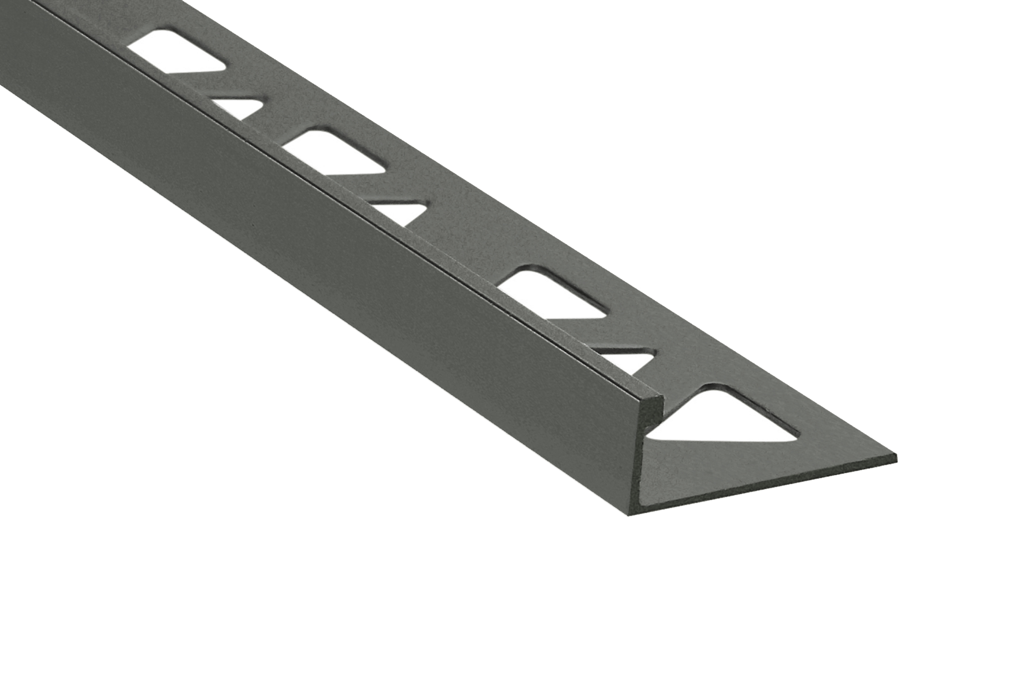 Tile Edge Trim Pro-Coat Powder Coated Aluminum Matte Thunder Grey - (10 mm) 3/8" x 8'
