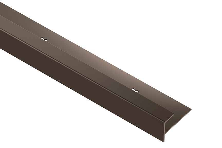 VINPRO-STEP Resilient Surface Stair-Nosing Profile Anodized Aluminum Brushed Antique Bronze 7/16" (11 mm) x 8' 2-1/2"