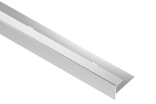 VINPRO-STEP Resilient Surface Stair-Nosing Profile Anodized Aluminum Brushed Chrome 9/32" (7 mm) x 8' 2-1/2"