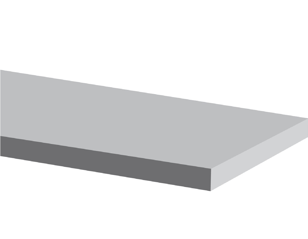 Cadre de douche en quartz poli Arctic White 6" x 108" - 15.9 mm