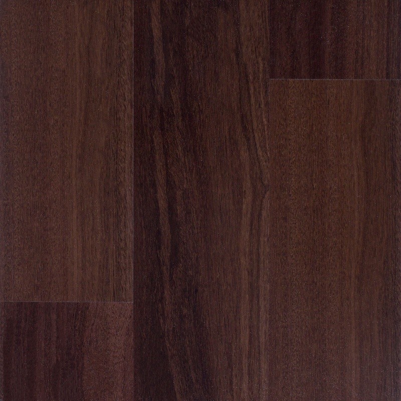 Planches de vinyle Sonata Wood acajou sapele brun foncé Collé au sol 6" x 48"