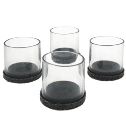 Clear Tube with Dark Brown Felt 1" to 1 1/4" (Pack of 4)