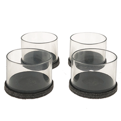 Clear Tube with Dark Brown Felt 1 3/8" to 1 5/8" (Pack of 4)