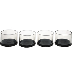Clear Tube with Dark Brown Felt 1 3/4" to 2" (Pack of 4)