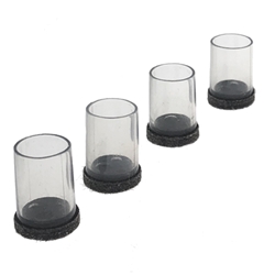 Clear Tube with White wool blend felt 5/8" (Pack of 4)
