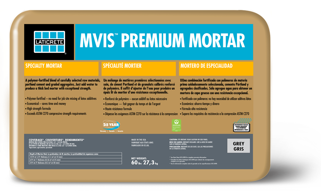 MVIS Premium Mortar Bed Grey 60 lb