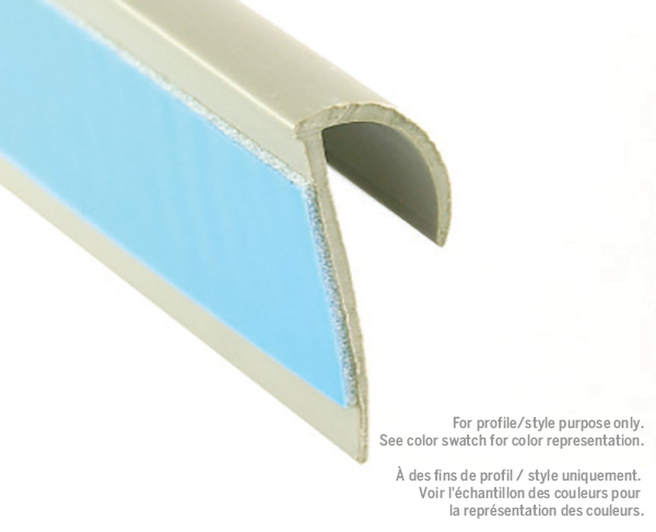 Vinyl Wall Cap, Peel & Stick Back - White #050 - 5/16" x 12'