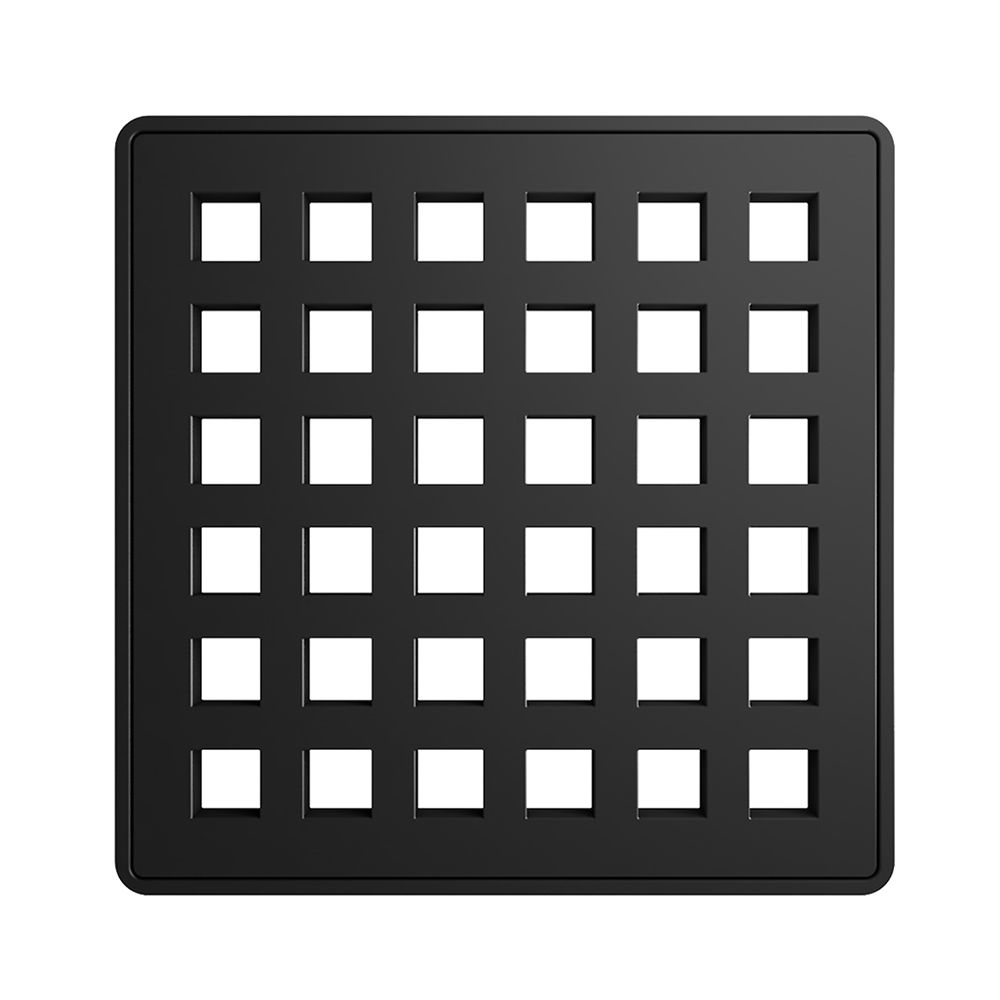 Couvre drain Fundo noir mat 4" x 4"