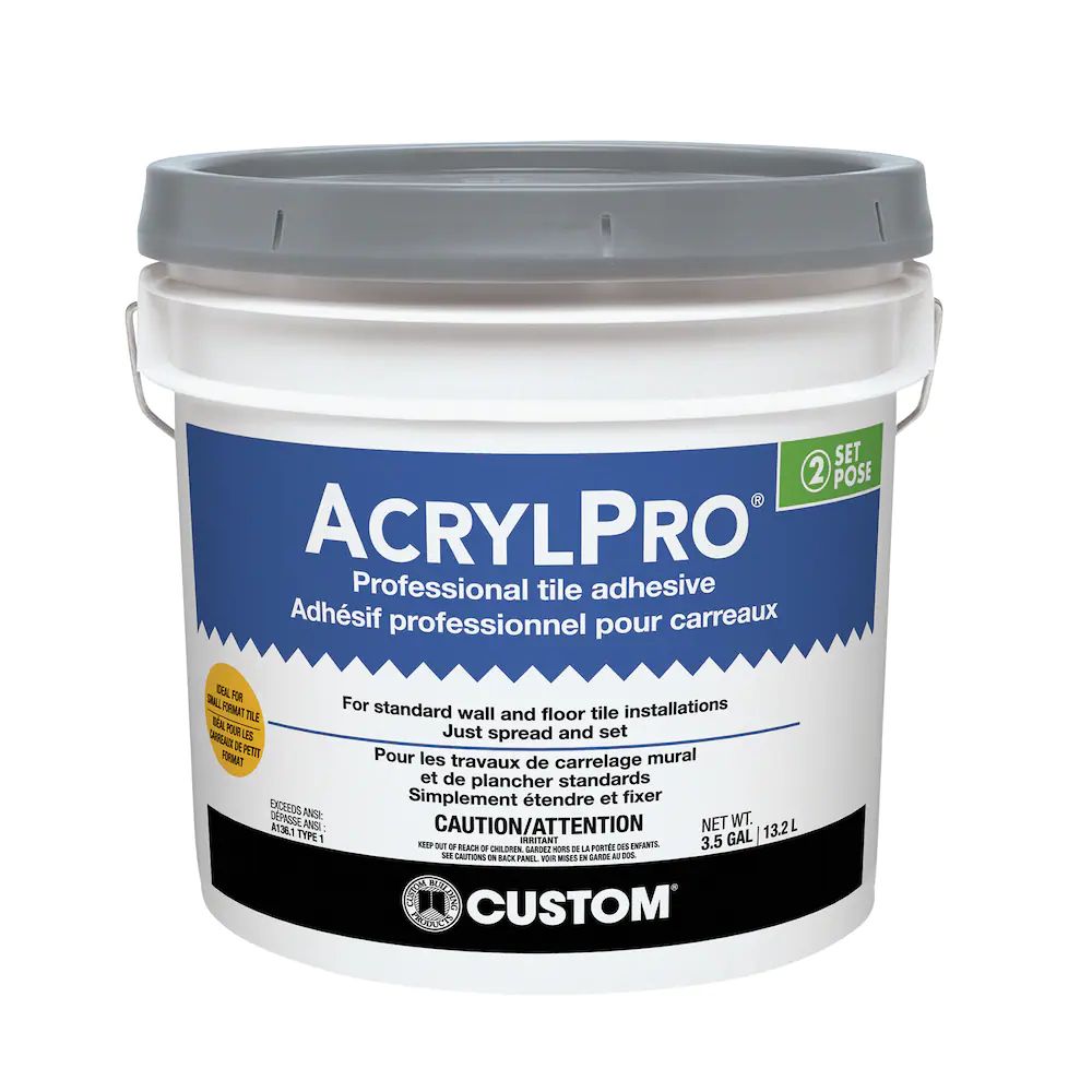 Professionnal Tile Adhesive AcrylPro White 3.5 gal