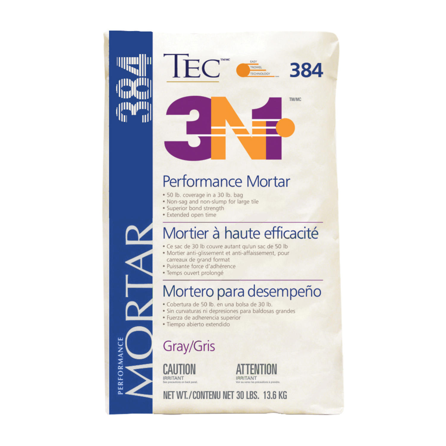 Mortier de maçonnerie 3N1 Gris 13.61 kg