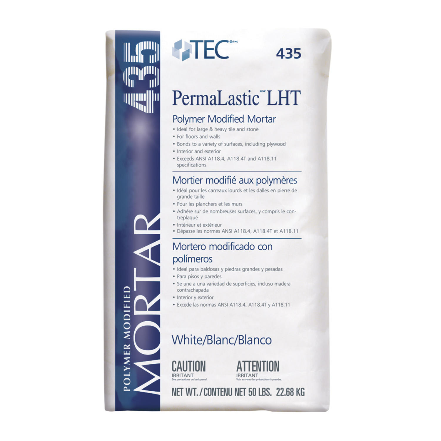 Large Format Tile Mortar PermaLastic White 22.68 kg