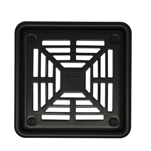 Hydro Ban Shower Grate Stainless Steel Matte Black 10 cm x 10 cm