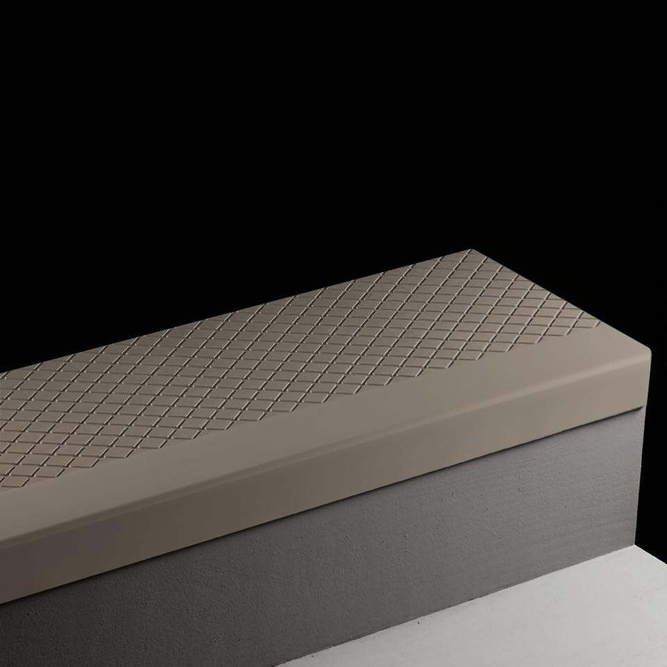 Angle Fit Rubber Stair Tread Diamond #TB1 Peppercorn 4'