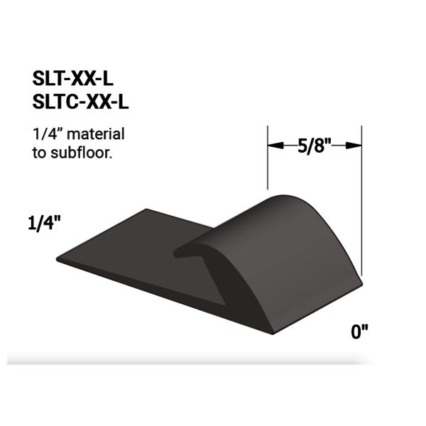 Vinyl Slim Line Transitions #167 Fudge 1/4" material to subfloor 5/8" x 12'