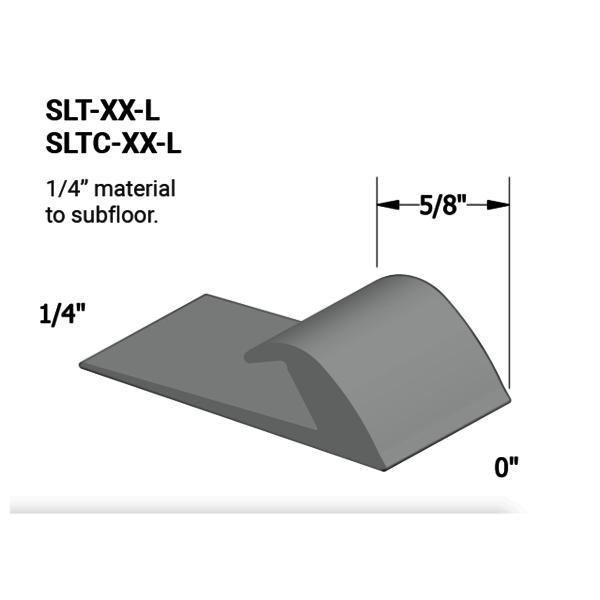 Vinyl Slim Line Transitions #21 Platinum 1/4" material to subfloor 5/8" x 12'