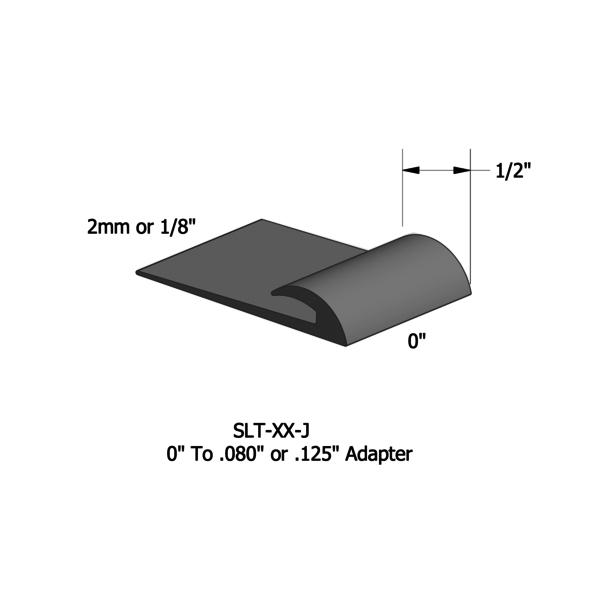 Vinyl Slim Line Transitions #40 Black 1/16" or 1/8" material to subfloor with contour edge 1/2" x 12'