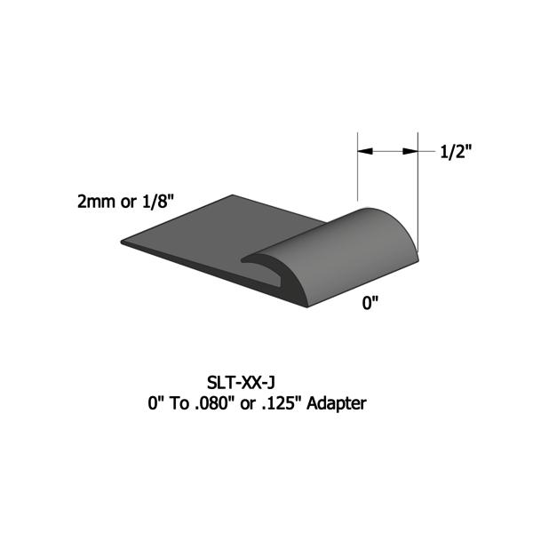 Vinyl Slim Line Transitions #63 Burnt Umber 1/16" or 1/8" material to subfloor with contour edge 1/2" x 12'