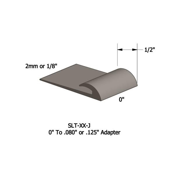 Vinyl Slim Line Transitions #80 Fawn 1/16" or 1/8" material to subfloor with contour edge 1/2" x 12'