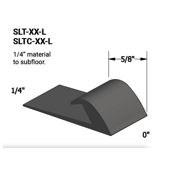 Vinyl Slim Line Transitions #48 Grey 1/4" material to subfloor with contour edge 5/8" x 12'