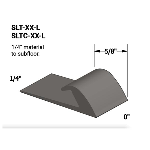Vinyl Slim Line Transitions #55 Silver Grey 1/4" material to subfloor with contour edge 5/8" x 12'