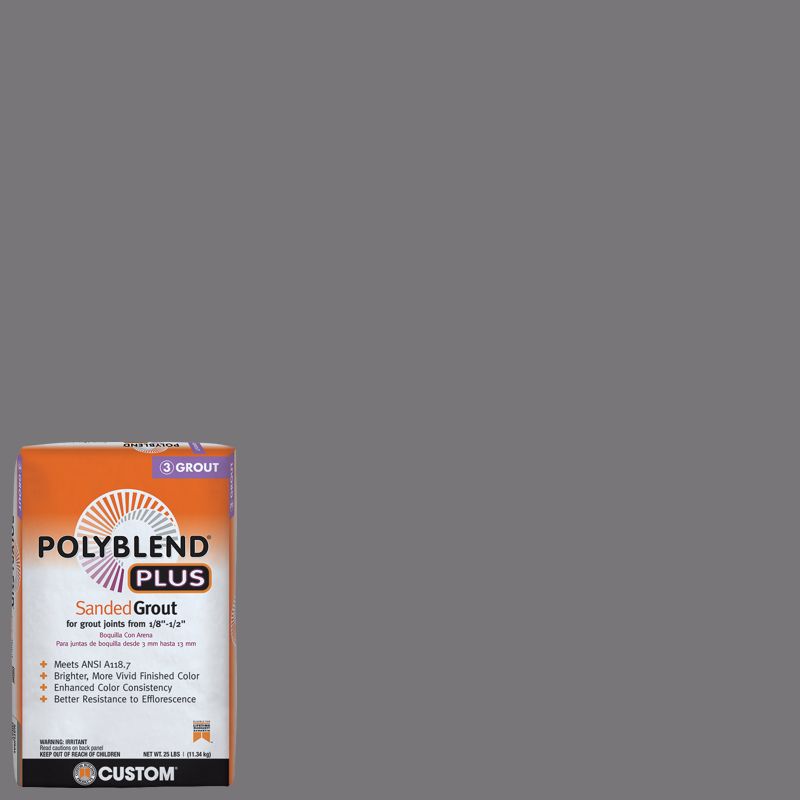 Custom Building Products Polyblend Plus #19 Pewter 25 lb. Sanded Grout