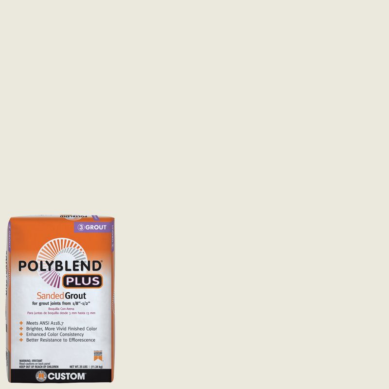Custom Building Products Polyblend Plus #381 Bright White 25 lb. Sanded Grout