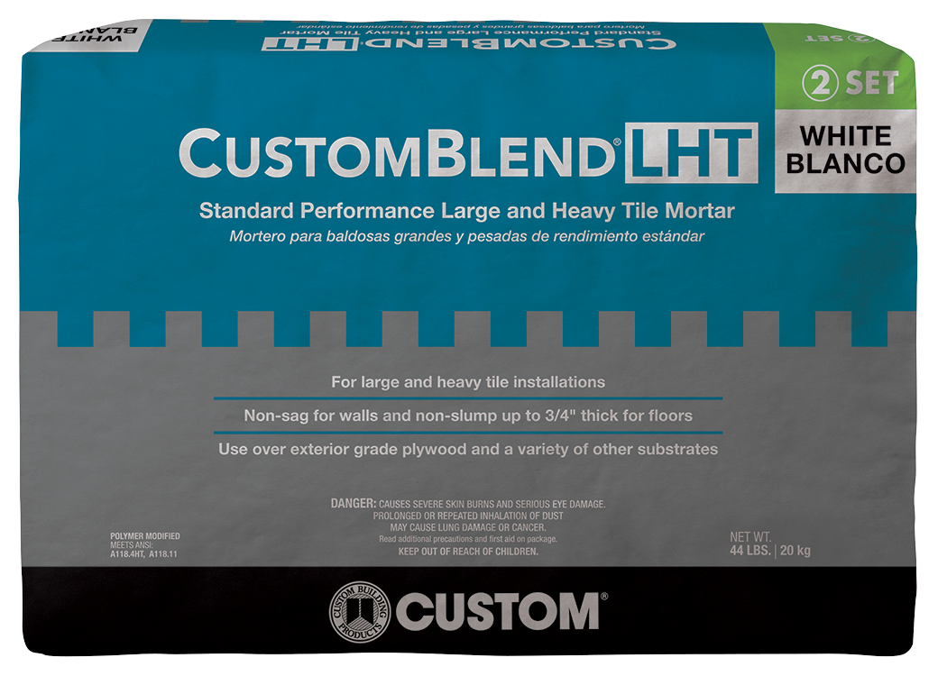 Large & Heavy Tile Mortar Customblend LHT White 44 lb