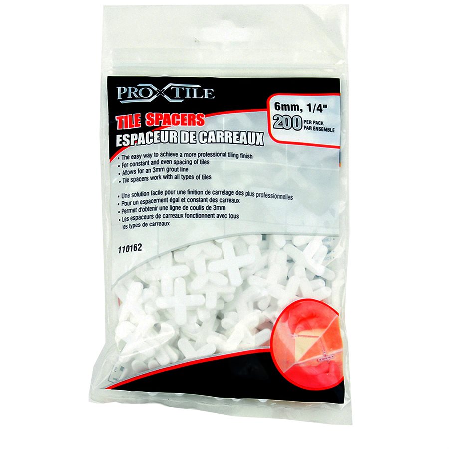 Tile Spacers 6mm (1/4") 200PC