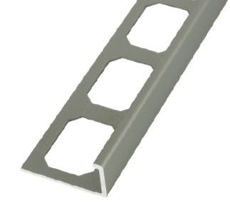 LS2 L-Shape Edge Profile Anodized Aluminum Satin Nickel 1/2" (12.5 mm) x 8' 2-1/2"