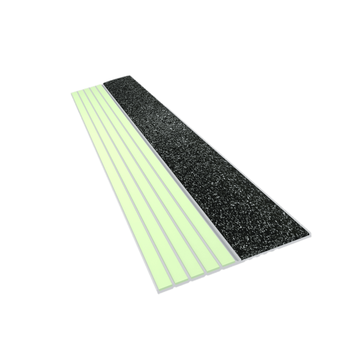 Ecoglo E40 Photoluminescent Step Edge Contrast Strip with Black Anti-Slip Strip 2" (Sold in Linear Feet)