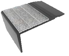 Ecoglo F4-N20 Flat Stair Nosing with Grey Anti-Slip Strips 2.7" (Sold in Linear Feet)
