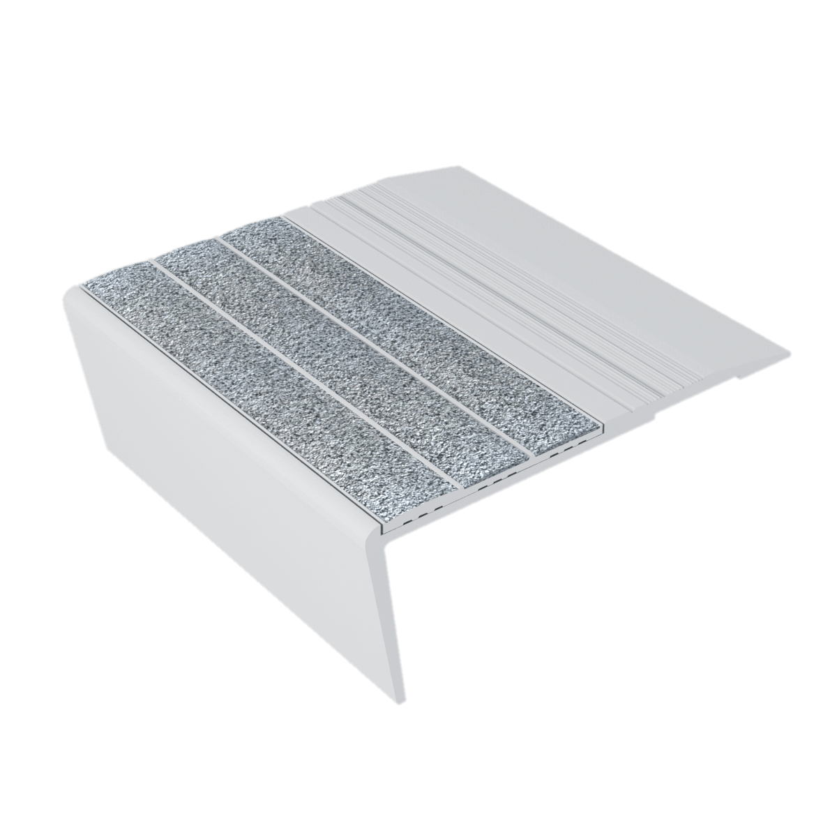 Ecoglo F6-N20 Flat Stair Nosing with Grey Anti-Slip Strips 3.1" (Sold in Linear Feet)