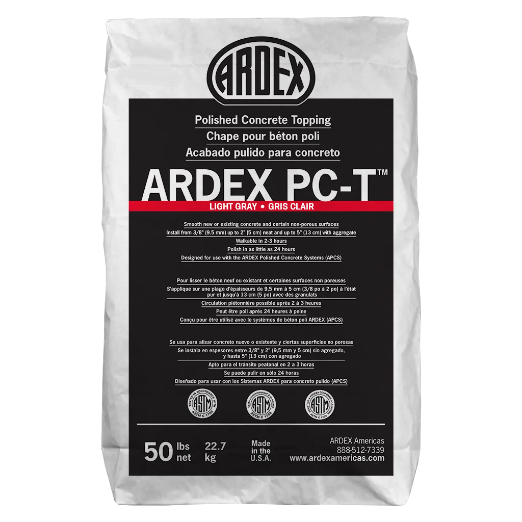PC-T Chape pour béton poli, Gris clair - 50 lb
