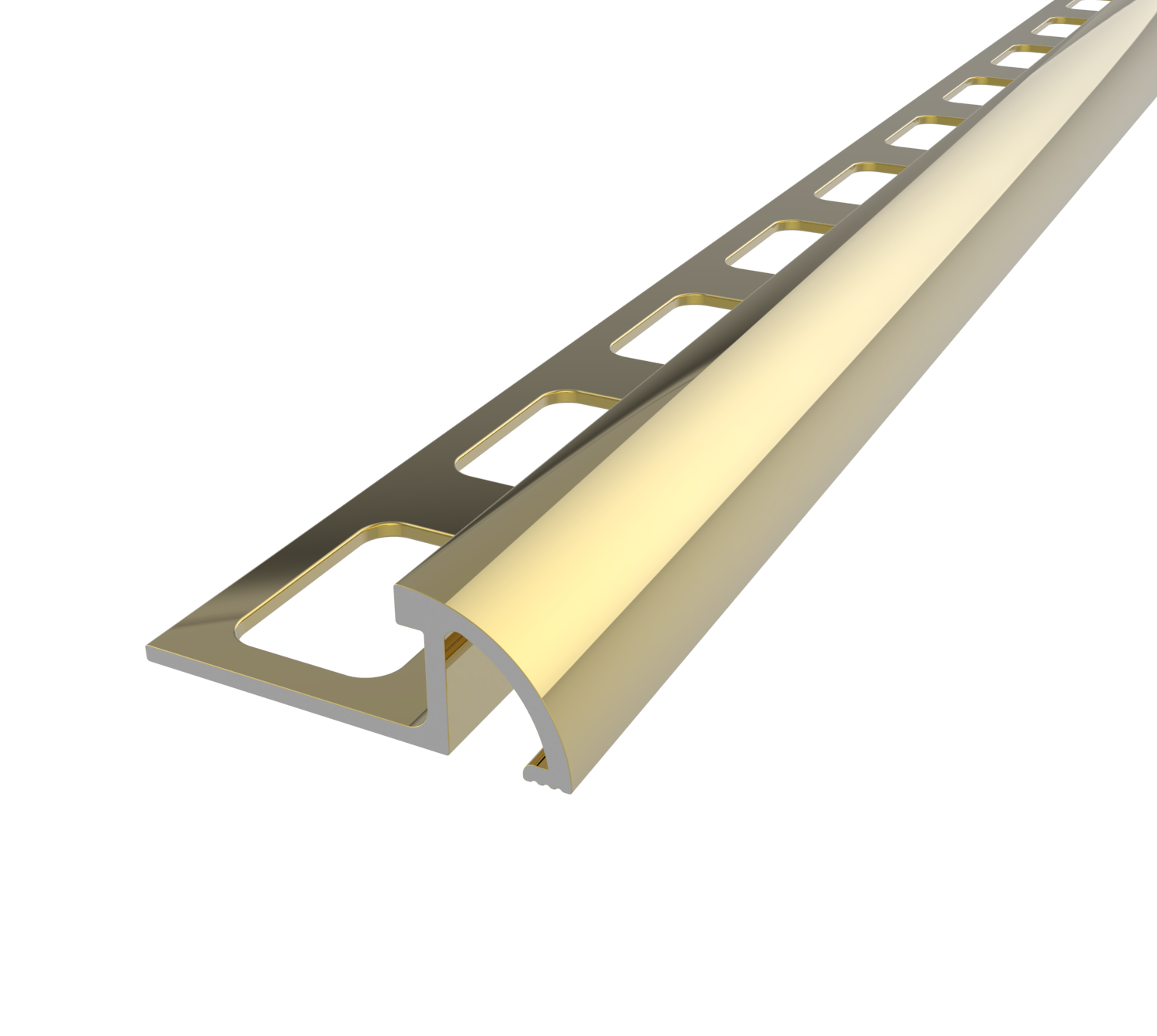 Diaplas - Tile Bullnose Edge Trim Anodized Aluminum Bright Brass 