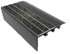 Ecoglo C4-N20 Carpet Stair Nosing with Black Anti-Slip Strips 2.7" (Sold in Linear Feet)