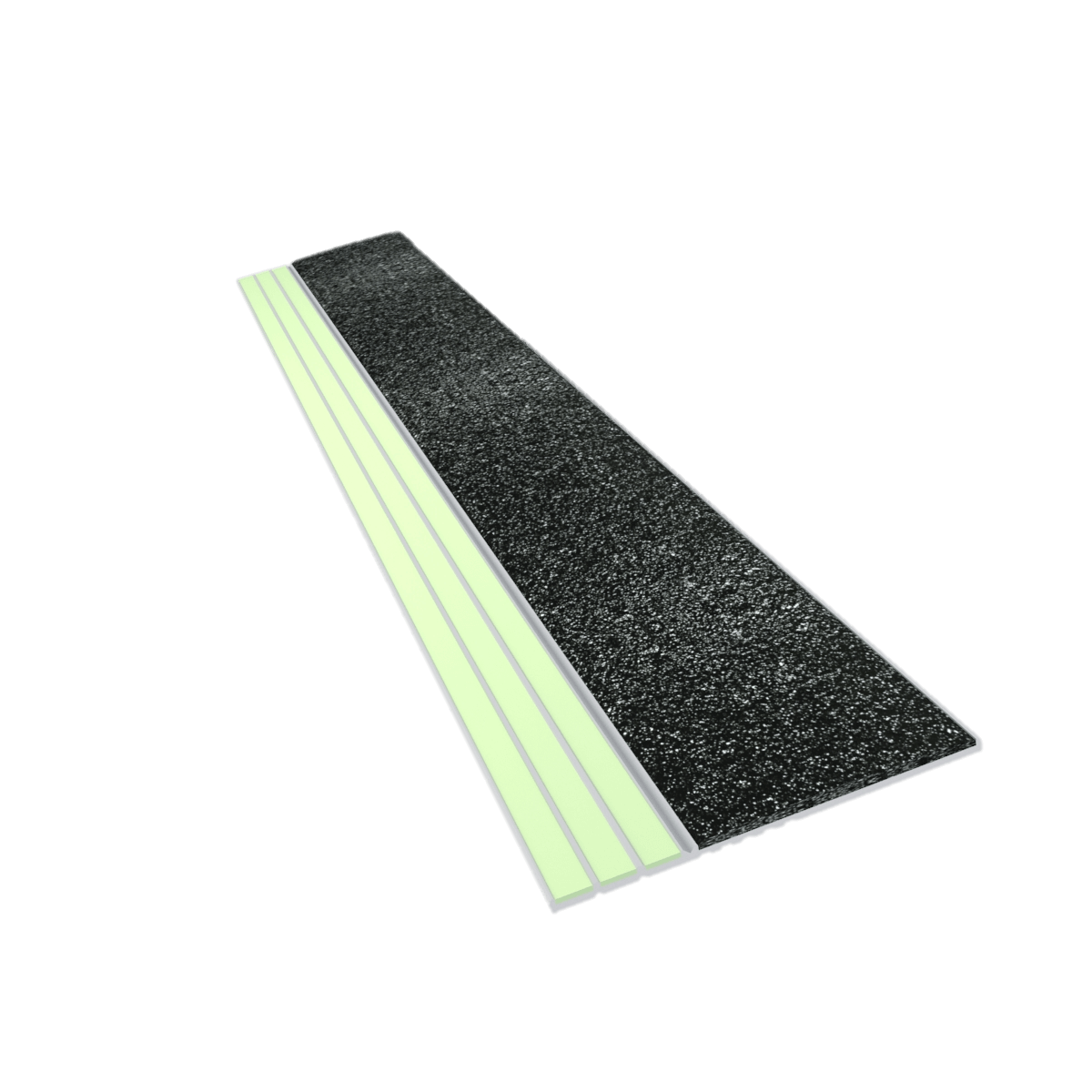 Ecoglo E30 Photoluminescent Step Edge Contrast Strip with Black Anti-Slip Strip 2" x 8'