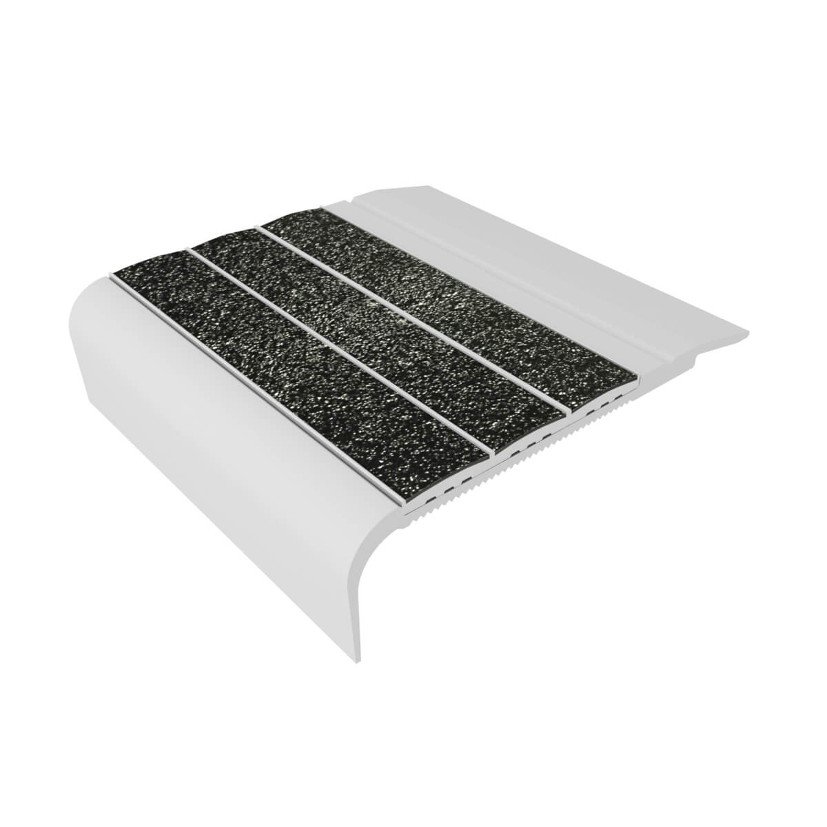 Ecoglo F5-N20 Flat Stair Nosing with Black Anti-Slip Strips 2.7" (Sold in Linear Feet)