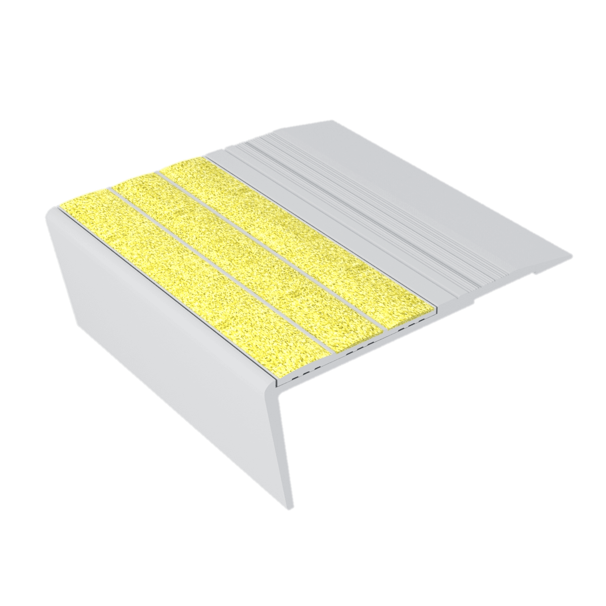Ecoglo F6-N20 Flat Stair Nosing with Yellow Anti-Slip Strips 3.1" (Sold in Linear Feet)